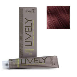 Крем-краска для волос Nouvelle Lively Hair Color 5.62 фиолетово-красный светлый каштан 100 мл
