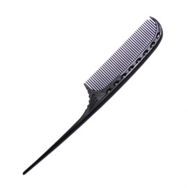 Расческа с мягким хвостиком для начеса и завершения Y.S.Park 105 Tail Combs Carbon Black 192 мм