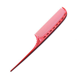 Расческа с мягким хвостиком для начеса и завершения Y.S.Park 105 Tail Combs Red 192 мм
