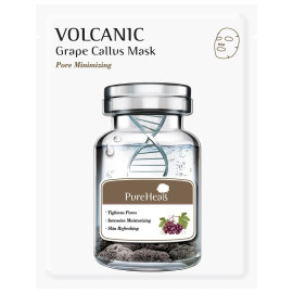 Тканевая маска с вулканическим пеплом Pureheal's Volcanic Grape Callus Mask для жирной кожи 25 г