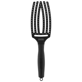 Щетка для волос массажная Olivia Garden Finger Brush Medium Black с нейлоновой щетиной