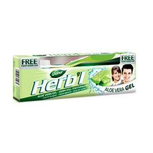 Зубная паста-гель со щеткой Dabur Herb’L Алоэ вера 150 г