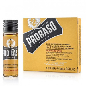 Масло для бороды Proraso Hot Oil Beard Wood & Spice 4х17 мл