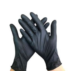 Перчатки нитриловые неопудренные Medicom черные S 100 шт