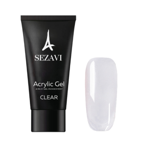 Акриловый поли-гель для ногтей Sezavi Acrylic Gel Clear прозрачный 30 мл