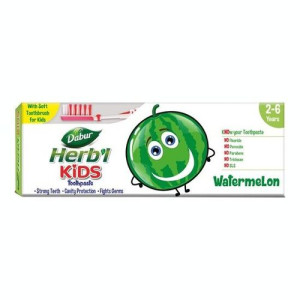 DABUR HERB`L Зубная паста для детей - Отбеливающая + щетка + резинка 150 г