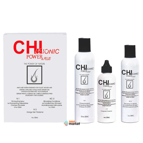 Комплект CHI 44 Ionic Power Plus Набір для випадіння волосся при випаданні і для герметизації тонкого і нормального волосся 250 мл + 150 мл + 120 мл