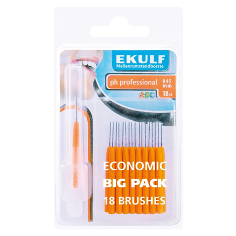 Міжзубні міжзубні міжвідрізні щітки Ekulf Ph Professional 0,45 мм 18 шт