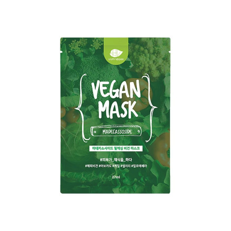 Веганська розслаблююча маска для обличчя Happy Vegan Madecassoside Розслаблююча веганська маска 27 мл