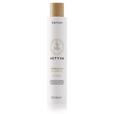 Шампунь для волосся і тіла з аргановою і лляною олією Kemon Actyva Bellessere Shampoo 250 мл