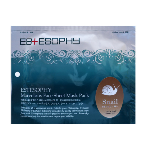 Тканинна маска для обличчя з равликом муцин Estesophy Snail Marvelous Face Sheet Маска Упаковка 25 мл