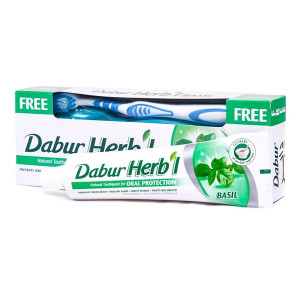 Зубна паста з щіткою Dabur Herb'L Basil 150 г