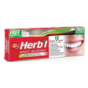 Зубна паста-гель з щіткою Dabur Herb'L Anti-aging 150 г